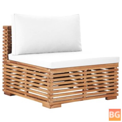 Garden Sofa with Cream Cushion - Solid Teak Wood