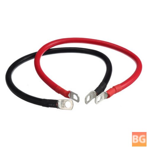 2pc 50cm 100A 12-24V Battery Connector DC Lead Wire Cable & Lugs