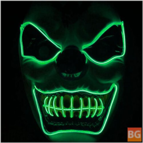 Clown El Cold Light Halloween Mask - Glowing LED Fluorescent