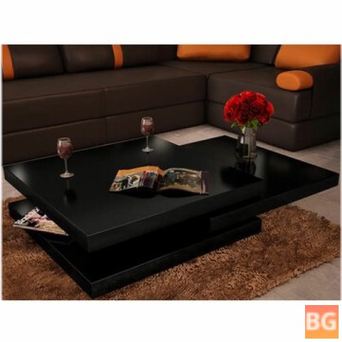 3 Tier Coffee Table with Glossy Black Finish