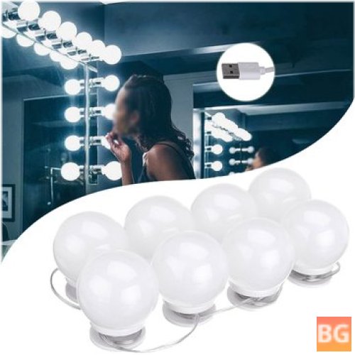 Hollywood Style LED Mirror with 8 Dimmable White Bulb
