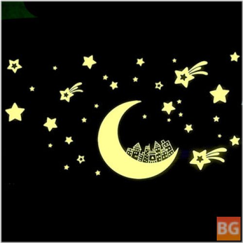 Kids Room Decor with Glow in Dark Moon Stickers