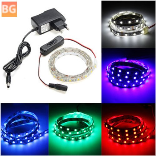 Flexible LED Strip Light Set with Switch and DC12V Power Adapter