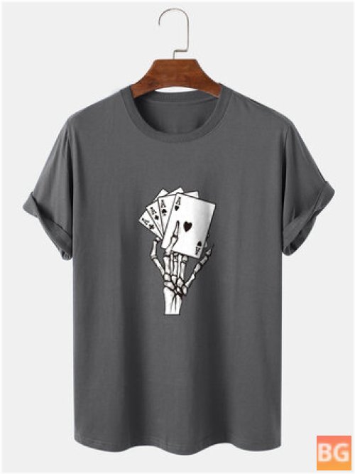 Street T-Shirt with Poker Hand Graphics