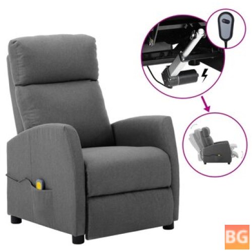 Electric Reclining Chair in Light Gray Fabric