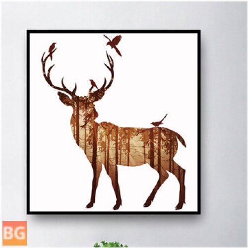 Hand-Painted Deer Wall Art for Home Decor