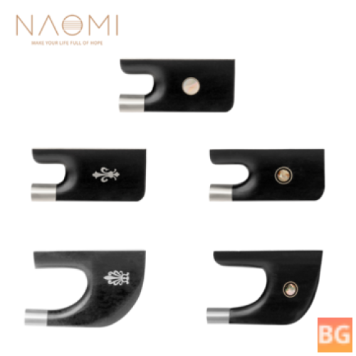 Ebony Mounted Naomi Cupronickel for 4/4 Double Bass Bow Frog