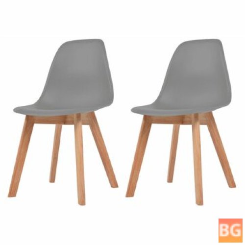 2-Piece Plastic Gray Dining Chairs