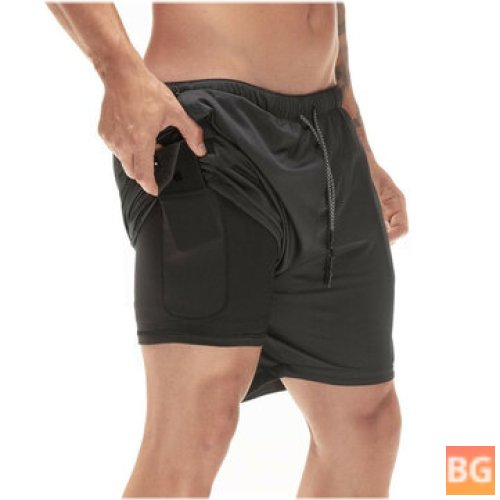 Running Shorts for Men - Double-deck Quick Drying Jogging Gym Pants