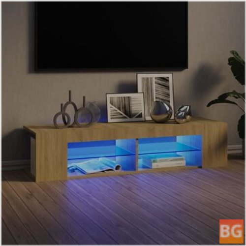 TV Cabinet with LED Lights - Sonoma Oak 53.1