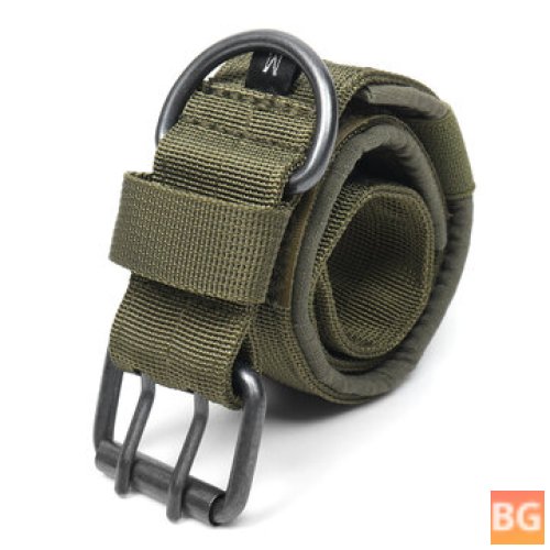 Military Dog Collar - Nylon, Adjustable, Metal D Ring, Large Size