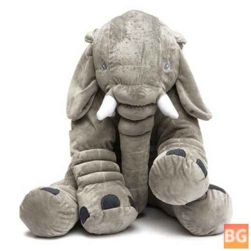 Grey Elephant Plush Pillow - 50x45cm