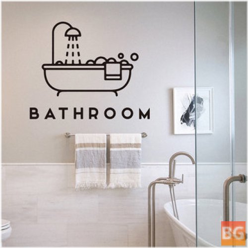 FX47 Shower Door Sticker - Creative Bathroom Background Design