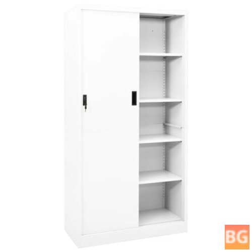 Cabinet with Sliding Doors - White - 35.4