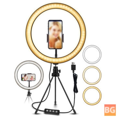 EGL-02 3 Color Modes 10 Brightness Levels USB Video Light Selfie Stand Tripod Set