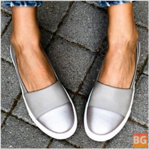 Women's Casual Flat with Pure Color stitching