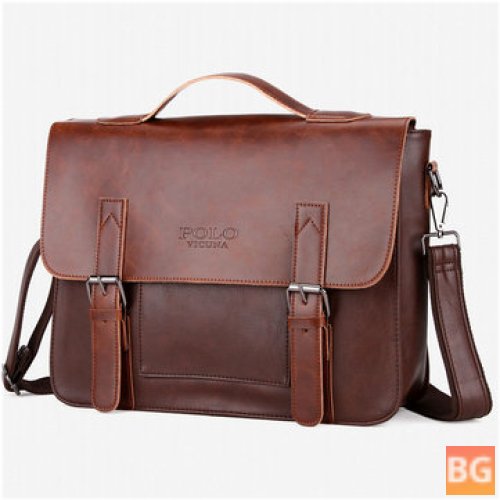 Vintage Messenger Bag with Laptop Sleeve and Briefcase