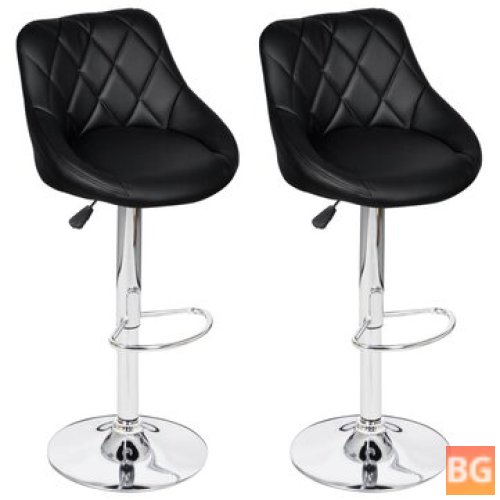 2-Piece Bar Stool with Faux Leather