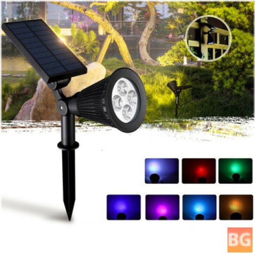 Solar Powered Spot Light - 7 Color Adjustable LED Spotlight