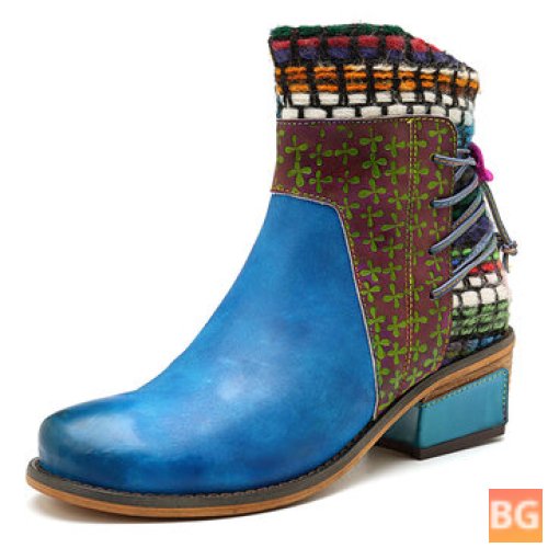 Women's Ankle Boots with Weave