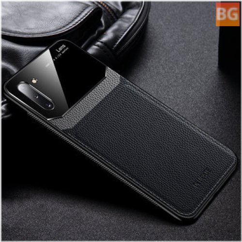 LUXURY PU Leather Mirror Glass Shockproof Protective Case for Samsung Galaxy Note 10 / Note 10 5G