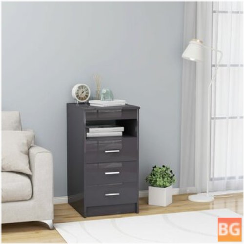 Chipboard Drawer with Hign Gloss Gray Finish