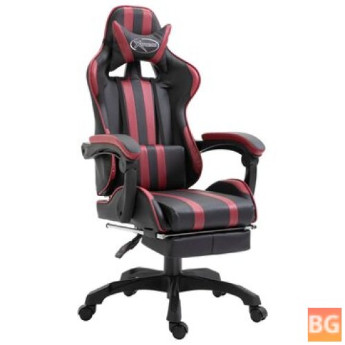 Wine Red Faux Leather Ergonomic Gaming Chair