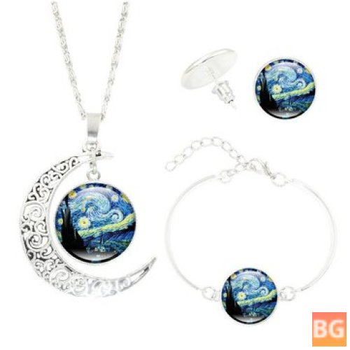 Starry Necklace Earrings Set