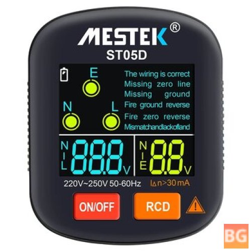 MESTEK Socket Tester with Color Screen for Home Safety Testing