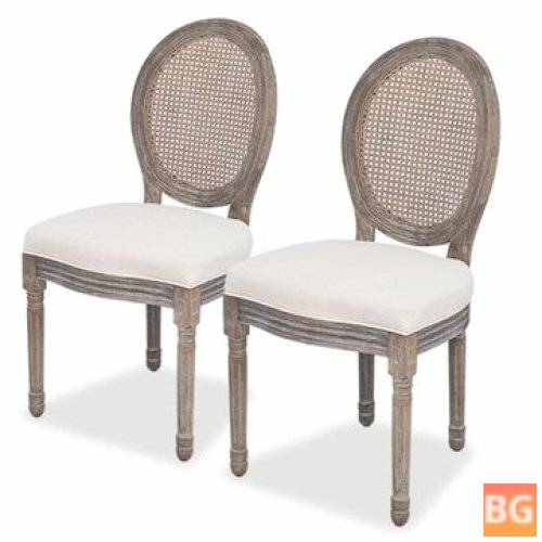 Two-Piece Fabric Chair Set with Cream Color