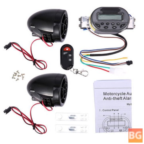 Anti-theft alarm with a FM radio and USB port - motorcycle