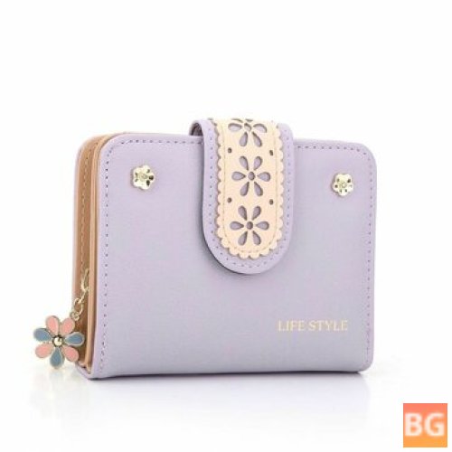 Women's Fashion Wallet with Capacity of 10 Coins - Short Purse