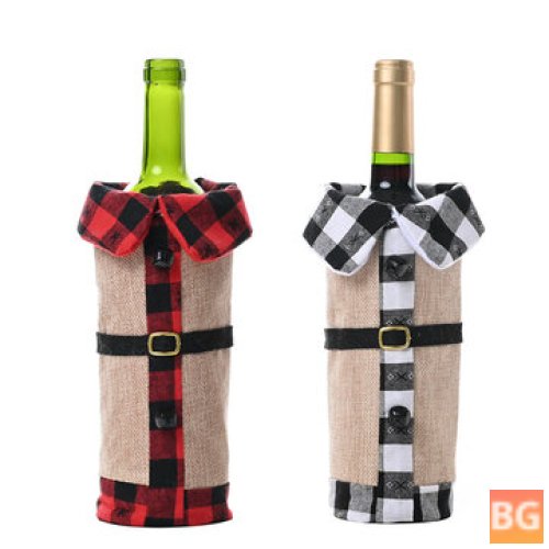 Winee Bottle Sleeve for Clothing - Christmas Gifts - Decorative Bottle Clothes Collar & Button Coat