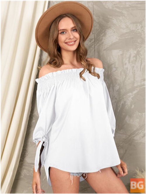 Tie-Up Cuff One Shoulder Backless Blouse