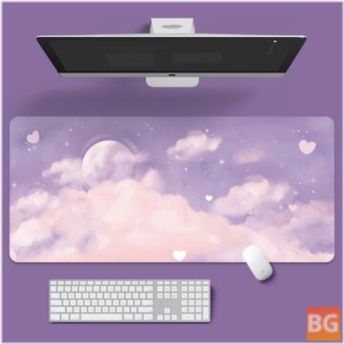 Purple Cloud Keyboard & Mouse Pad for Home Office