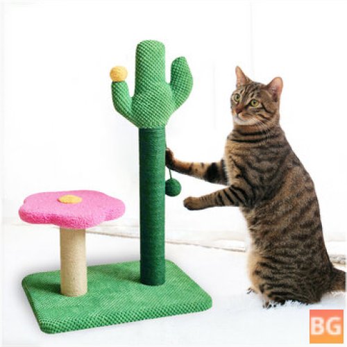 Cat Tree Climbing Cactus Scratching Post for Dog Training Toy