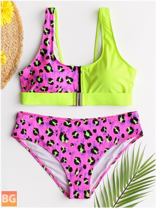 Zipper Bikini Swimwear for Women