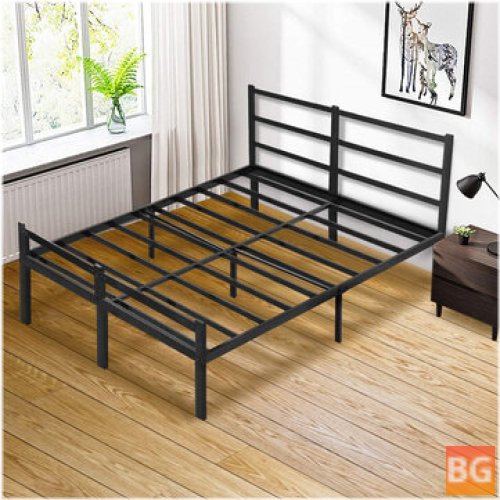 14 Inch Metal Platform Bed Frame with Storage, Black - Full Size