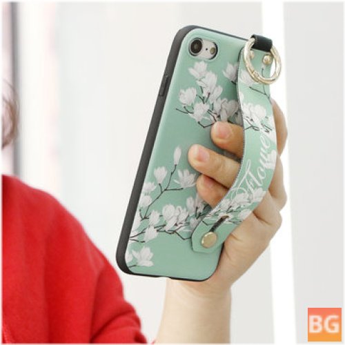 Protect your Apple iPhone with this Vintage Flower Pattern Strap Ring Grip Stand
