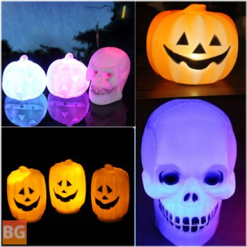 Halloween LED Pumpking Skull Lamp - Light up your party!