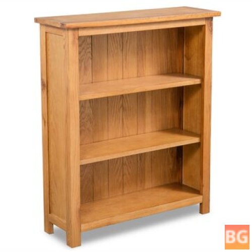 27.6"x8.9"x32.3" Solid Oak Wood Bookcase