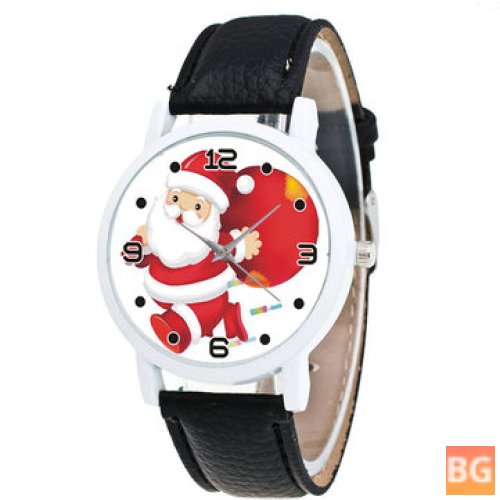 Watch with Cartoon Santa Claus and Gift Pattern