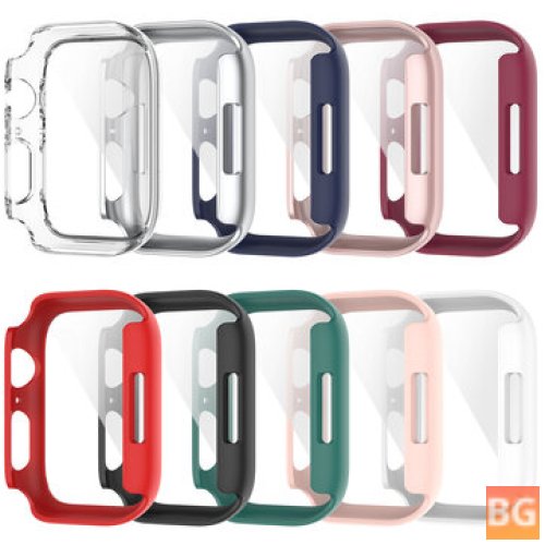 Colorful Shockproof Watch Case for Apple Watch S7 with HD Clear Tempered Glass Cover