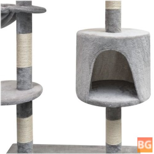 Gray Cat Scratch Post with Sisal Scratch Post