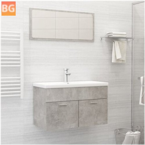 Bathroom Furniture Set in Gray - Chipboard