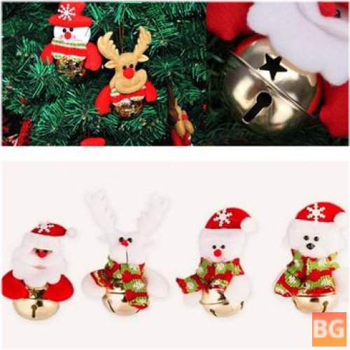 Snowman Bells with Xmas Tree - Hanging Decoration
