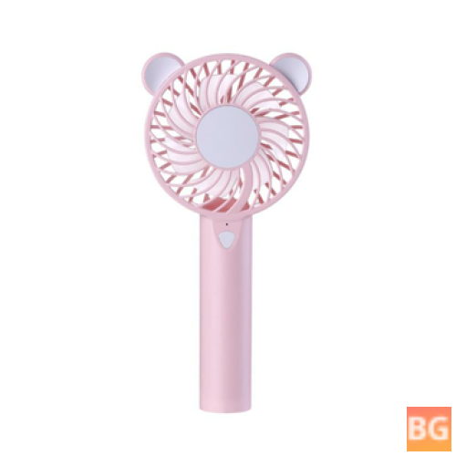 WellStar WT-016 Little Bear Mini USB Fan with Colorful Light Mode Handheld Fan Portable Air Cooler Silent Cooling Fan for Home Office Student Dormitory Outdoors Travelling