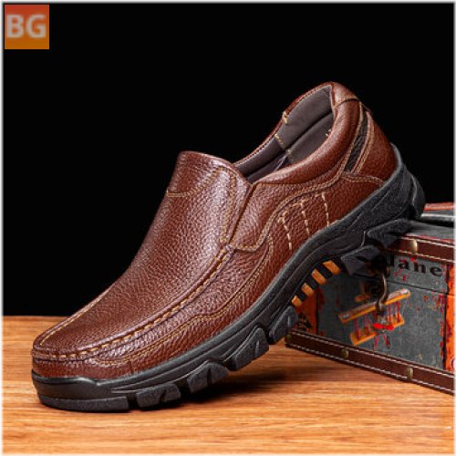 Cowhide Leather Breathable Soft Sole Casual Shoes