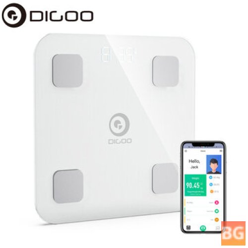 DIGOO DG-CF516 Smart Body Fat Scale - Bluetooth 4.0, BMI Heart Rate, Intelligent Analysis Scale, APP Control Monitor Support IOS & Android