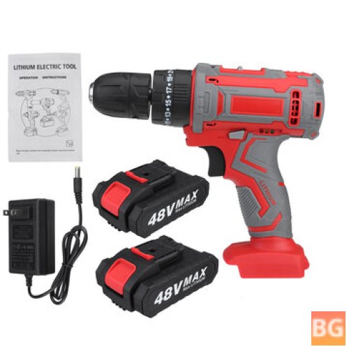 Rechargeable Drill Tool Kits - Dual Speed 3 Stages - Power Drill with 1pc or 2pcs Battery